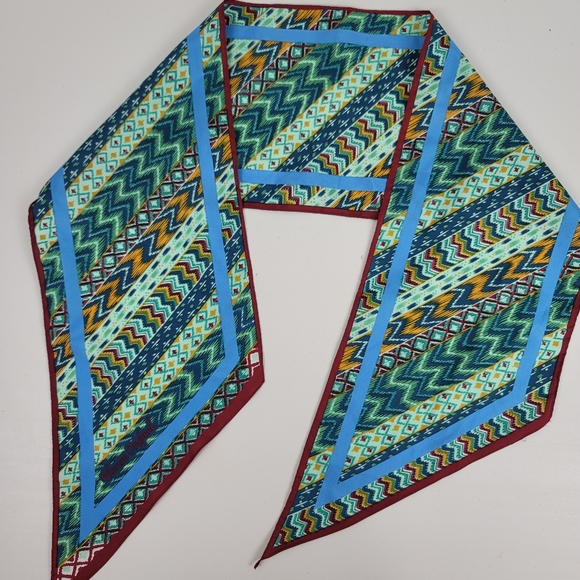 Elorian Orginal Vintage 80's Striped Pattern Scarf - Picture 4 of 5